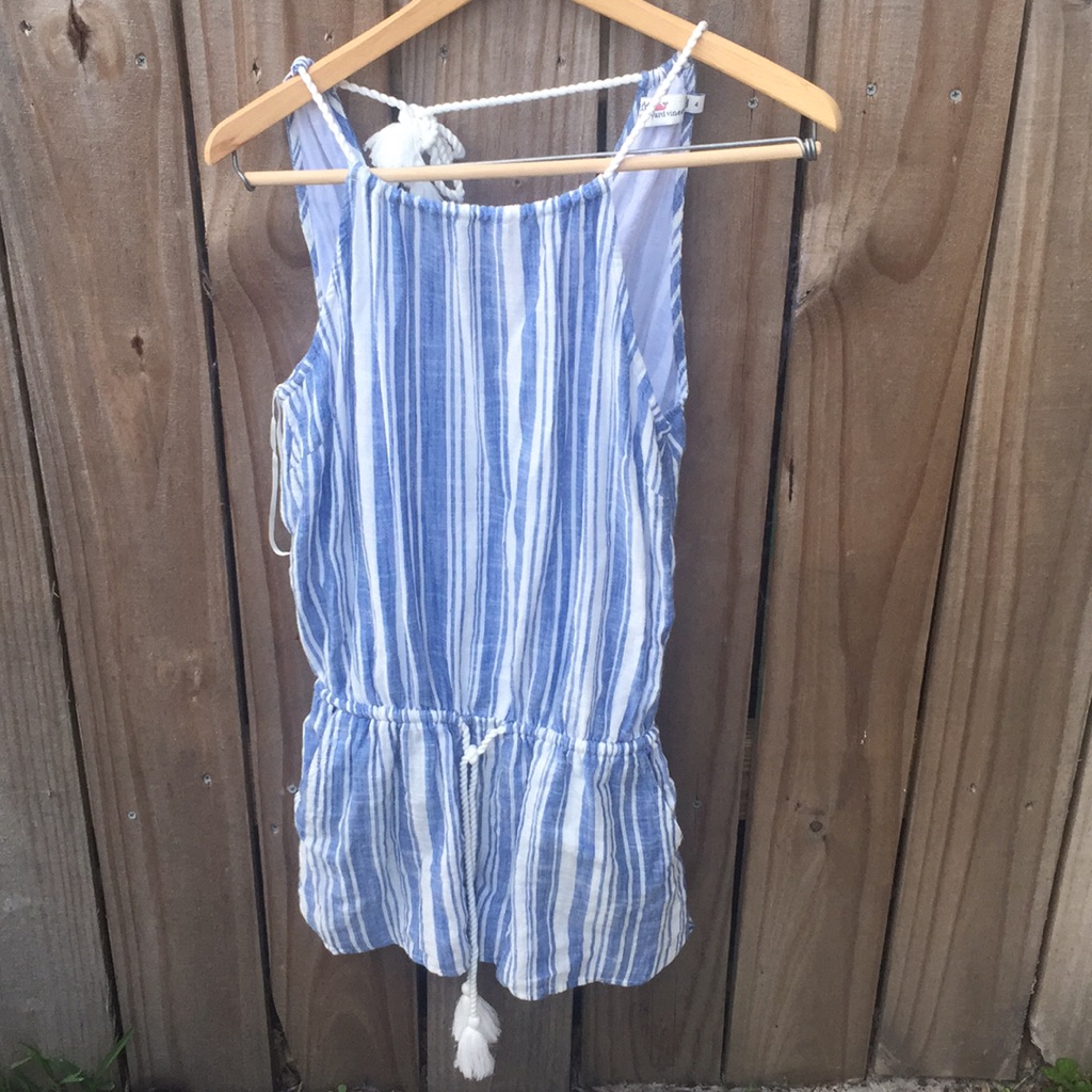 Vineyard Vines Sailing Stripes Striped Pattern Romper Sz 4 Euc